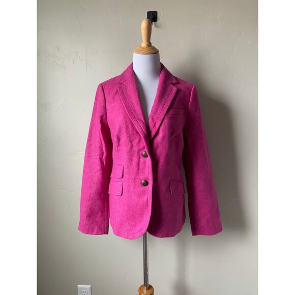 NWT Talbots Pink Wool Blend 2 Crested Button Lined Career Blazer Jacket Sz 12 - Picture 3 of 13
